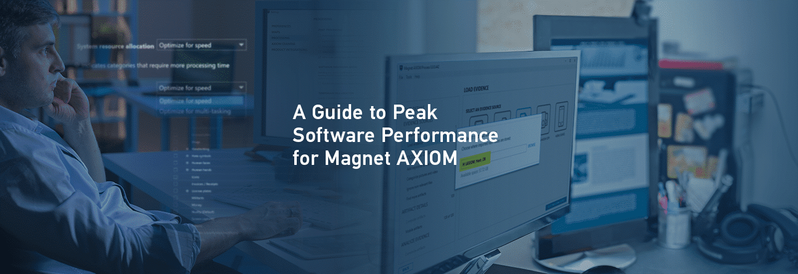 A decorative header for the "Peak Software Performance in Magnet AXIOM" post