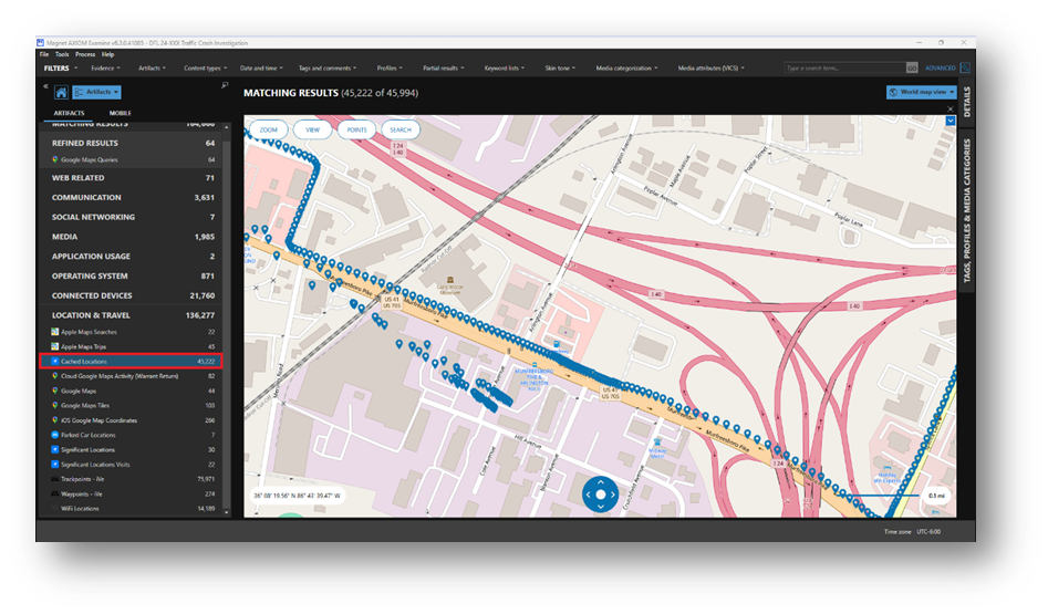 iOS forensics evidence source cached locations map.